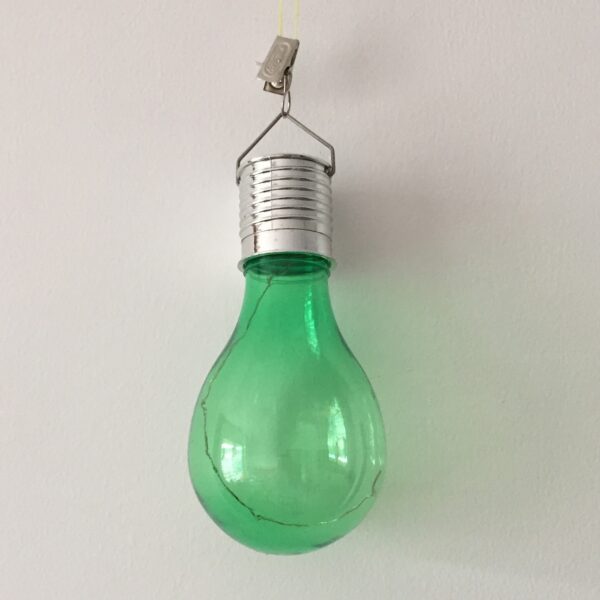 Lampa Solara LED Decorativa sub forma de Bulb, pentru exterior, suspendata, IP65, Ultron Verde, - imagine 3