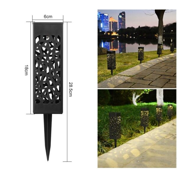 Lampa solara LED , tip felinar, pentru gradina, inaltime 28.5 cm, putere 0.2W, 1.2V, 600mAh, alb cald - imagine 2