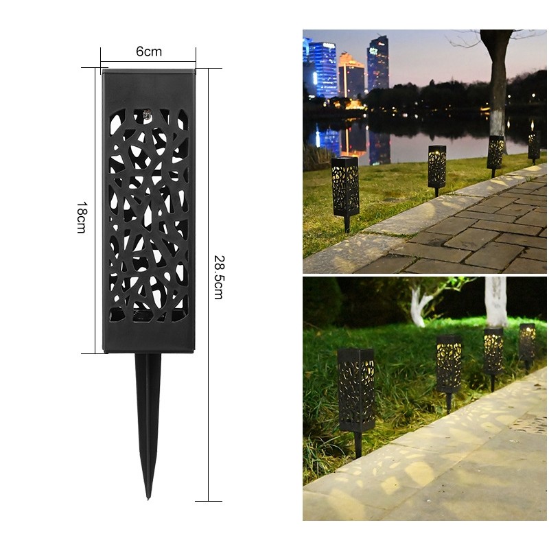 Lampa solara LED , tip felinar, pentru gradina, inaltime 28.5 cm, putere 0.2W, 1.2V, 600mAh, alb cald - imagine 2