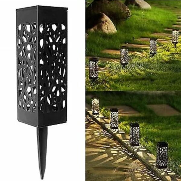 Lampa solara LED , tip felinar, pentru gradina, inaltime 28.5 cm, putere 0.2W, 1.2V, 600mAh, alb rece - imagine 3