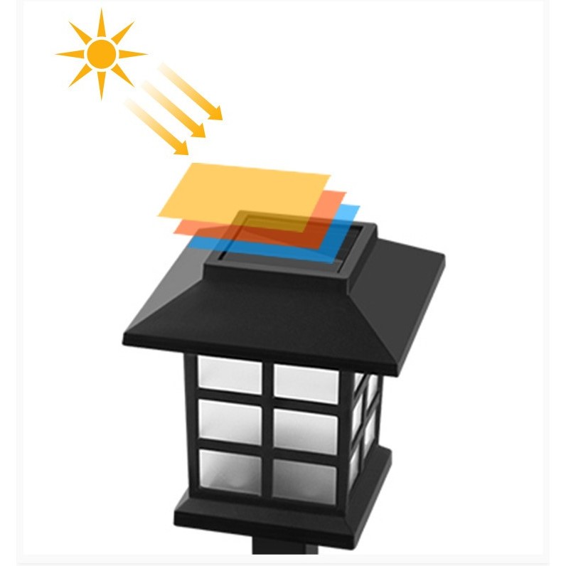Lampa solara Led pentru gradina, Tip felinar, , Rosu - imagine 3
