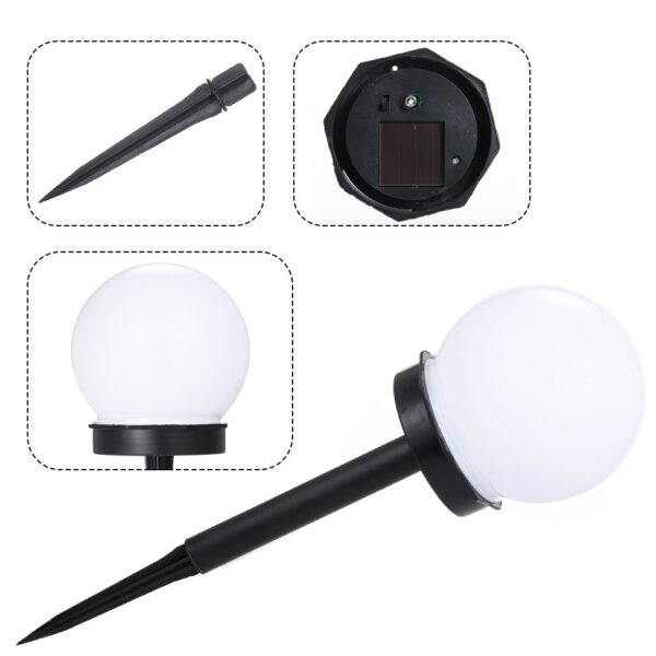 Set 2 lampa solara LED, Sferica, Tip Glob , Diametru 10 cm, Multicolor - imagine 4