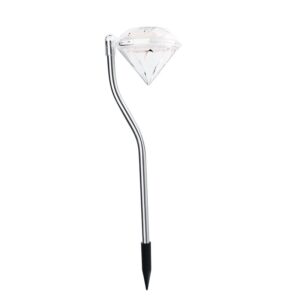 Lampa solara LED tip Diamant pentru gradina , inaltime 30 cm, 2V, ABS, 600mAh, multicolor