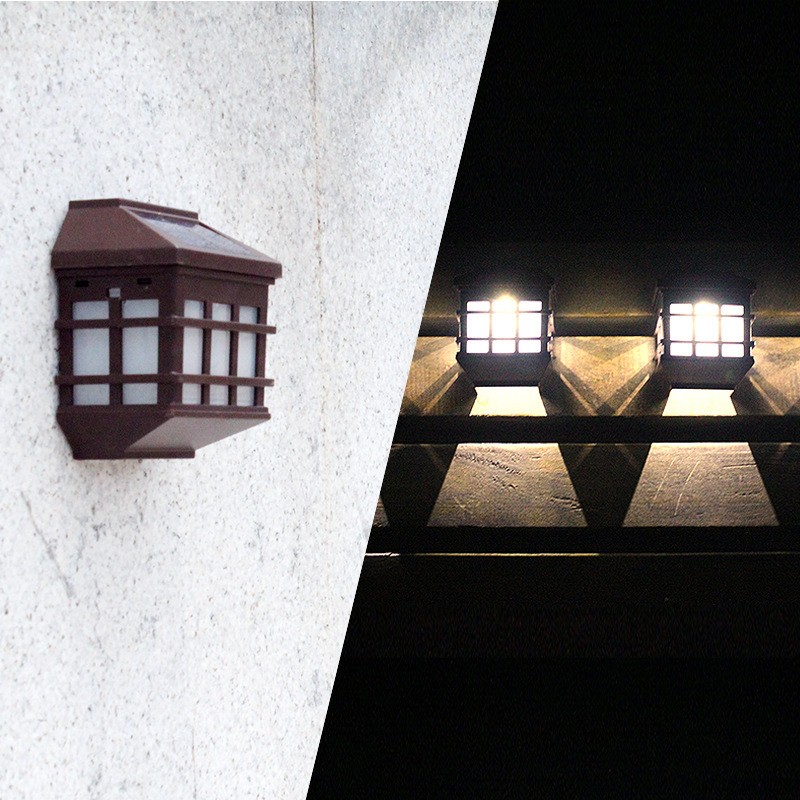 Lampa solara LED tip Felinar pentru perete , 11.5 x 8.3cm, 1.2V, ABS, 400mAh, alb rece - imagine 3