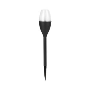 Lampa solara LED tip pahar de vin pentru gradina , inaltime 37.5 cm, efect de flacara, material PVC si ABS, 2V, 200mAh, alb rece