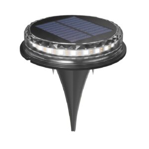 Lampa solara LED tip spot pentru gradina , 8 LED-uri, material ABS si Policarbonat, baterie 1.2V, 600mah, 12 x 13.5 cm, alb rece