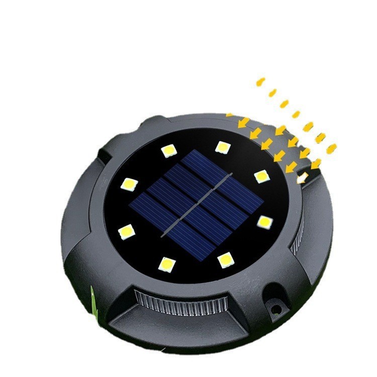 Lampa solara LED tip spot pentru gradina , cu 4 leduri laterale multicolore si 8 leduri principale alb rece, IP65, material ABS, baterie 2V, 700 mah, 11x13.5 cm, multicolor - imagine 2