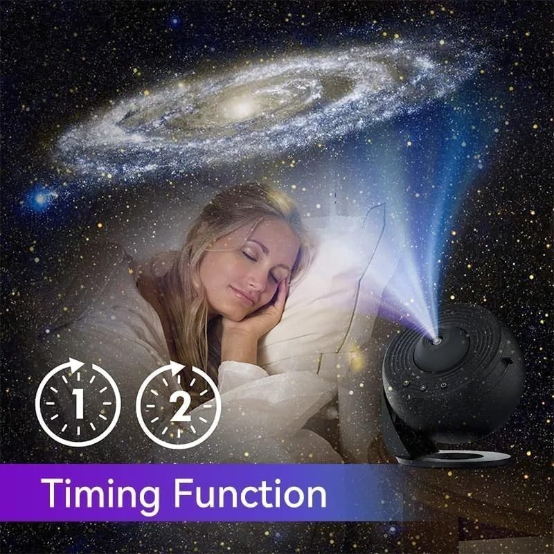Lampa Tip Proiector Galaxie, , pentru Dormitor, Tematica Cer Instelat, Model Glob, HD, Rotire 360 de Grade, 13 Imagini, Incarcare USB, 5 W, 11.2x10.8x10.9 cm, Negru - imagine 4