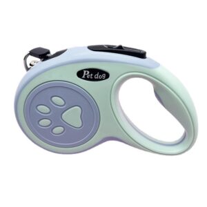 Lesa Automata Retractabila, , pentru Caini, 3m, 20 kg, ABS, Verde/Bleu, 8x12x4 cm