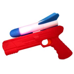Pistol de Jucarie, , cu Lansator de Racheta, din Polistiren/Plastic, Lumina LED, +3 Ani, Rosu/Albastru