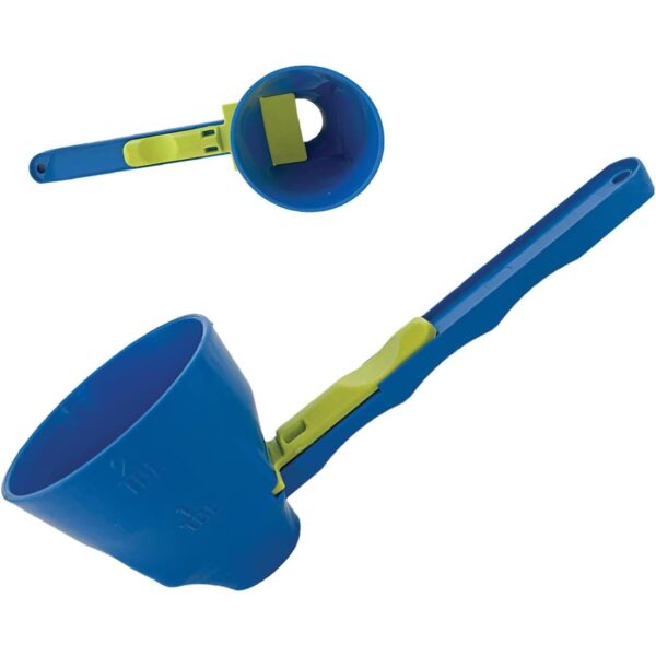 Lingura Gradata, , Tip Palnie, din Plastic, Coada Lunga, 8 x 8 x 3 cm, Albastru/Verde