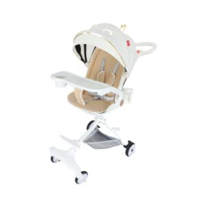 Carucior Sport  3in1, 6-36 Luni, Reversibil, Pliabil, Tavita pentru Masa, Pozitie de Somn, Centura de Siguranta, Roti 360, Suport Pahar, Copertina pentru Soare, 33x66x85cm, Alb Model Pisica