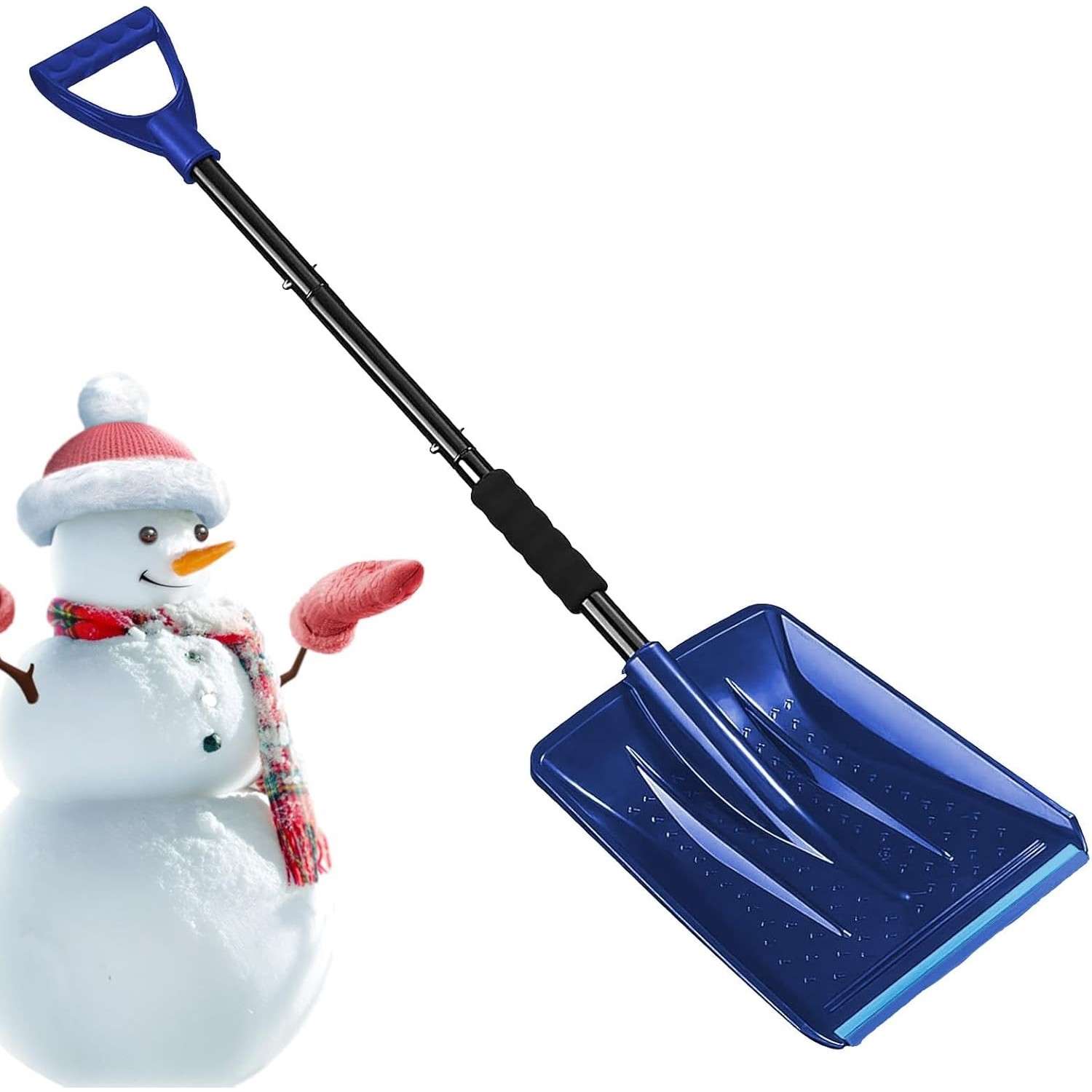 Lopata de Zapada, Flippy, Multifunctionala, Demontabila, cu Maner Antiderapant, Aluminiu, Plastic, Solutia pentru Iarna, pentru Deszapezire, 80x11x25.7 cm, Albastra - imagine 3