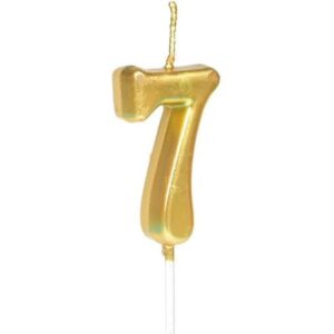 Lumanare de Tort, , Model Cifra 7, Party, 4.5 x 2.5 cm, din Parafina, Auriu
