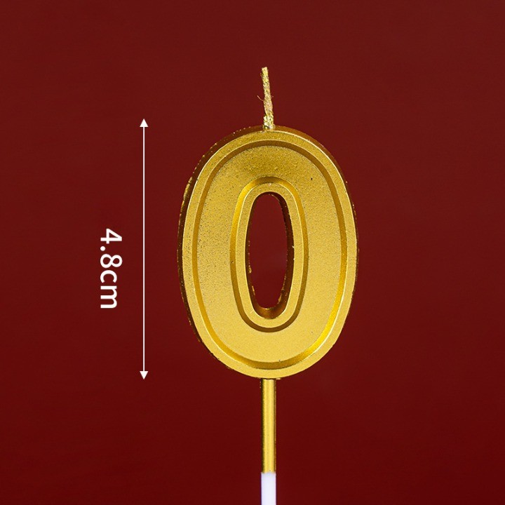Lumanare pentru Tort Cifra 0, , 4.8 cm, Aniversare, Aurie - imagine 2