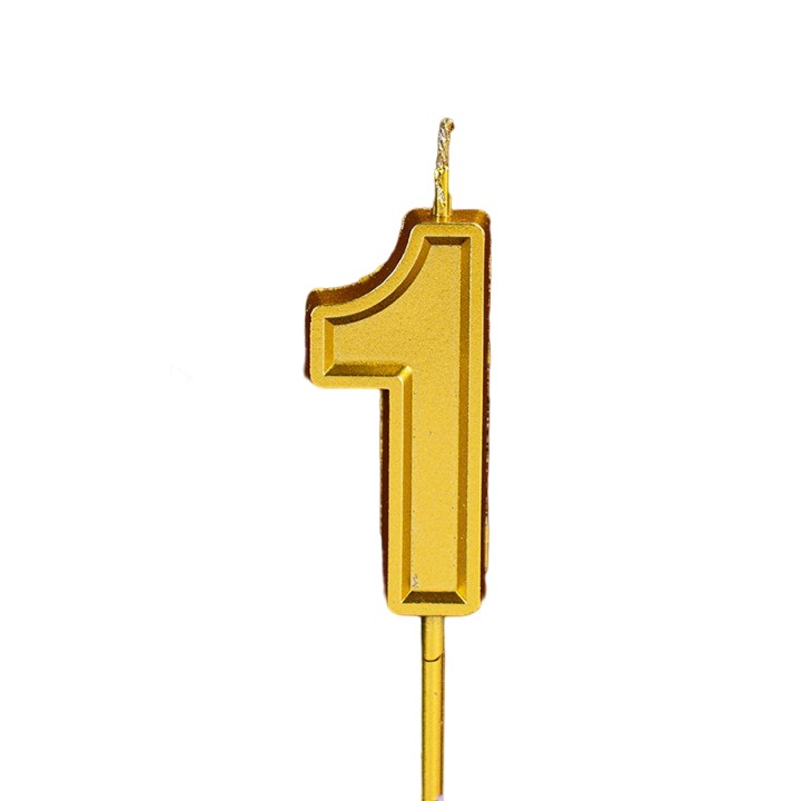 Lumanare pentru Tort Cifra 1, , 4.8 cm, Aniversare, Aurie