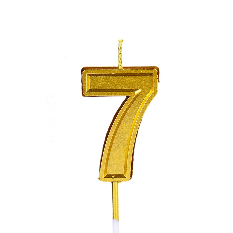 Lumanare pentru Tort Cifra 7, , 4.8 cm, Aniversare, Aurie