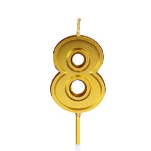 Lumanare pentru Tort Cifra 8, , 4.8 cm, Aniversare, Aurie