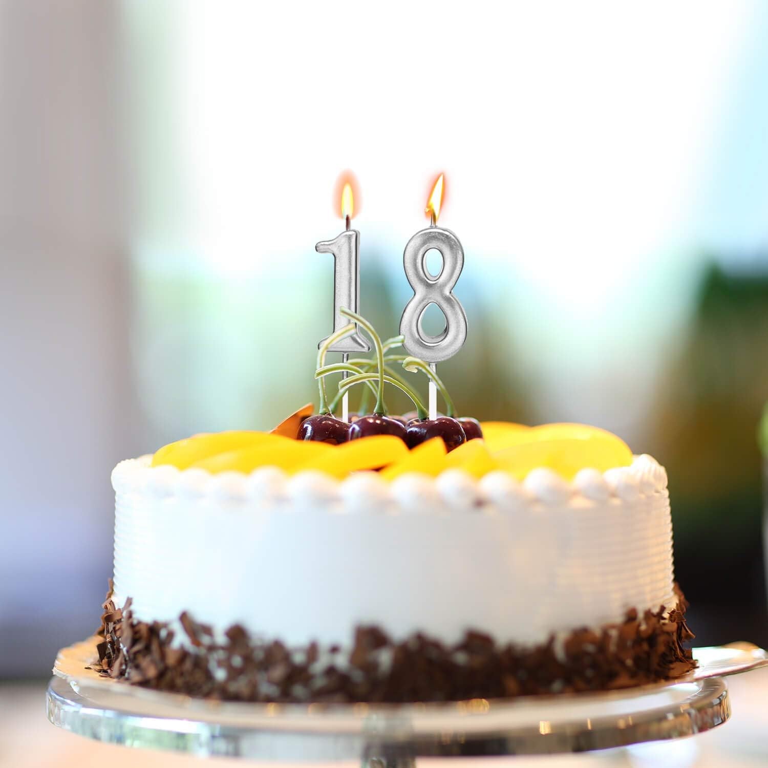 Lumanare de Tort, , Model Cifra 1, Party, 4.5 x 2.5 cm, din Parafina, Argintiu - imagine 4