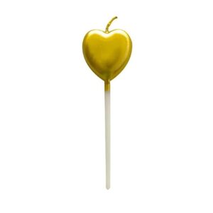 Lumanare de Tort, , Model Inima, Party, 8.5 x 3 cm, Auriu
