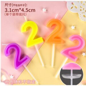 Lumanare Tort, cifra 2, , Culoare Random