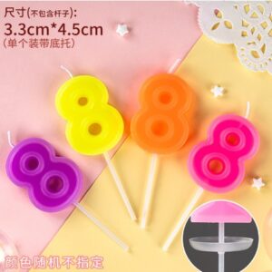 Lumanare Tort, cifra 8, , Culoare Random