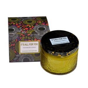 Lumanare Parfumata, , Model Borcan, Galben, Aroma de Lavanda