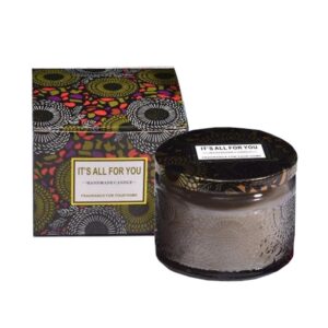 Lumanare Parfumata, , Model Borcan, Gri, Aroma de Lemn de Santal