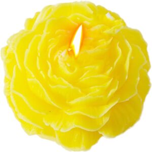 Lumanare Parfumata, , Model Trandafir, Ardere 10h, 70 g, 7.5 x 3.5 cm, Parfum de Citrice, Galben