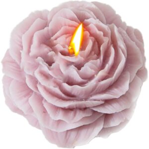 Lumanare Parfumata, , Model Trandafir, Ardere 10h, 70 g, 7.5 x 3.5 cm, Parfum de Lavanda, Lila