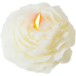 Lumanare Parfumata, , Model Trandafir, Ardere 10h, 70 g, 7.5 x 3.5 cm, Parfum de Tuberoza, Alb