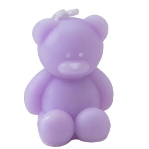 Lumanare Parfumata, , Model Ursulet, Mov, Aroma de Lavanda, 5.5x3.6x4 cm