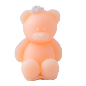 Lumanare Parfumata, , Model Ursulet, Portocalie, Aroma de Piersica, 5.5x3.6x4 cm