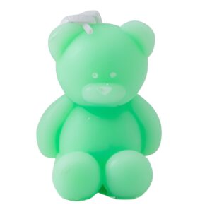 Lumanare Parfumata, , Model Ursulet, Verde, Aroma de Iasomie, 5.5x3.6x4 cm