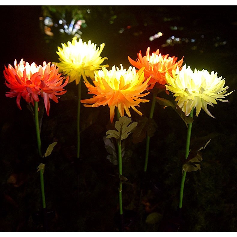 Lampa Solara LED tip Crizantema cu o floare pentru Gradina, Inaltime 80 cm, - imagine 4