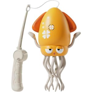 Caracatita Dansatoare, , +3 Ani, 3 Moduri, din ABS, Incarcare USB, cu Undita Inclusa, 12.6 x 7.6 x 20.7 cm, Galben