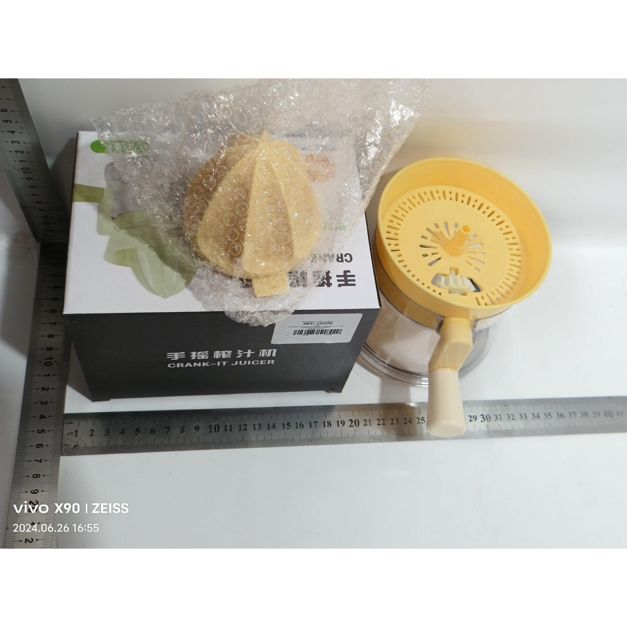 Storcator de Citrice Manual, , Rezistente, Usor de Folosit si Depozitat, Durabil, Calitativ, 16.5x13cm, Transparent/ Galben - imagine 2