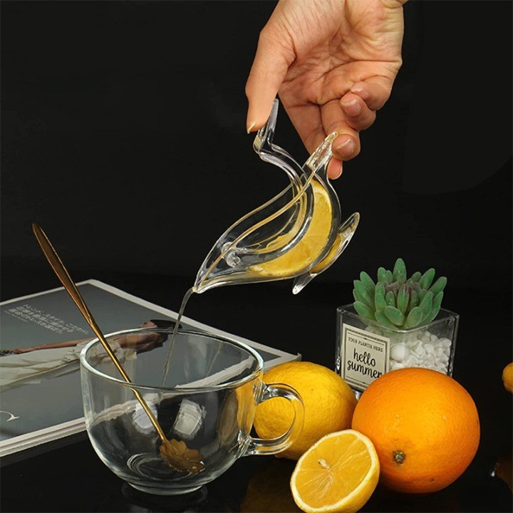 Storcator de Citrice Manual, , Rezistente, Usor de Folosit si Depozitat, Durabil, Calitativ, 12x5cm, Model Pasare, Transparent - imagine 3