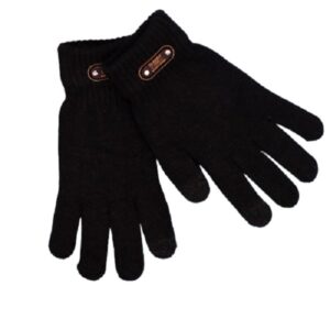 Manusi de Barbat, , Model Tricotat, Functie Touchscreen (ecran tactil), Material Acril, Manseta Elastica, Interior Catifelat, Marime Universala, Negru