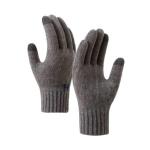 Manusi de Barbat, , Model H, Functie Touchscreen (ecran tactil), Material Acril Tricotat, Manseta Elastica, Interior Catifelat, Marime Universala, Gri Inchis