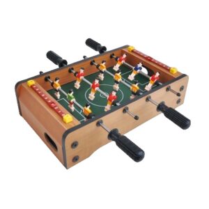 Masa de Fotbal cu Teren, , fara Picioare, 4 Manere, Tablou de Scor, 36.5 x 24 x 7 cm, din Lemn/Otel/ABS, Maro