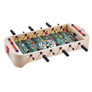 Masa de Fotbal cu Teren, , fara Picioare, 6 Manere, Tablou de Scor, 51.5 x 10 x 25.5 cm, din Lemn/Otel, Crem/Verde