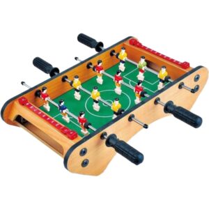 Masa de fotbal cu teren si 12 jucatori , 4 manere, cu Tablou pentru Scor, din Metal, Lemn si ABS, 37.5 x 21 x 9.5 cm, Margini Rotunjite, pentru copii/adulti