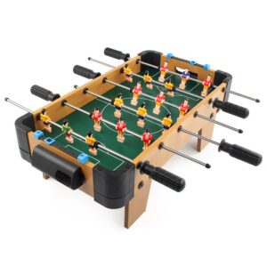 Masa de fotbal cu teren si 18 jucatori , 6 manere, cu tablou pentru scor, din metal, lemn si ABS, 51 x 44 x 17.5 cm, cu picioare, pentru copii/adulti