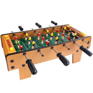 Masa de fotbal cu teren si 18 jucatori , 6 manere, cu tablou pentru scor, din metal, lemn si ABS, 50 x 25 x 18 cm, cu picioare, pentru copii/adulti