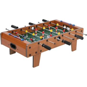 Masa de fotbal cu teren si 18 jucatori , cu tablou pentru scor, din metal, lemn si ABS, 50 x 25 x 15.5 cm, pentru copii