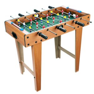 Masa de fotbal cu teren si 18 jucatori , cu tablou pentru scor, din metal, lemn si ABS, cu Picioare, 69 x 34 x 65 cm, pentru copii si adulti