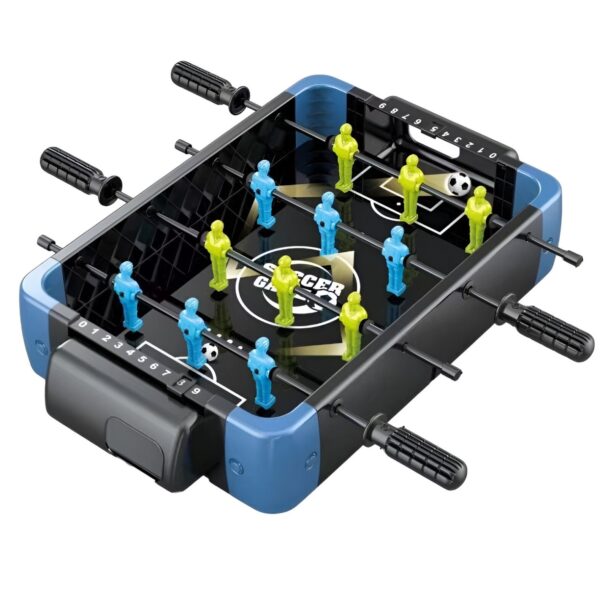 Masa de Joc 5in1  , cu Teren Schimbabil de Fotbal, Basket, Bowling, Curling si Hockey, cu Tablou Scor, din ABS, 36.5x22.5x6.6 cm, Design Multicolor, pentru Copii/ Adulti
