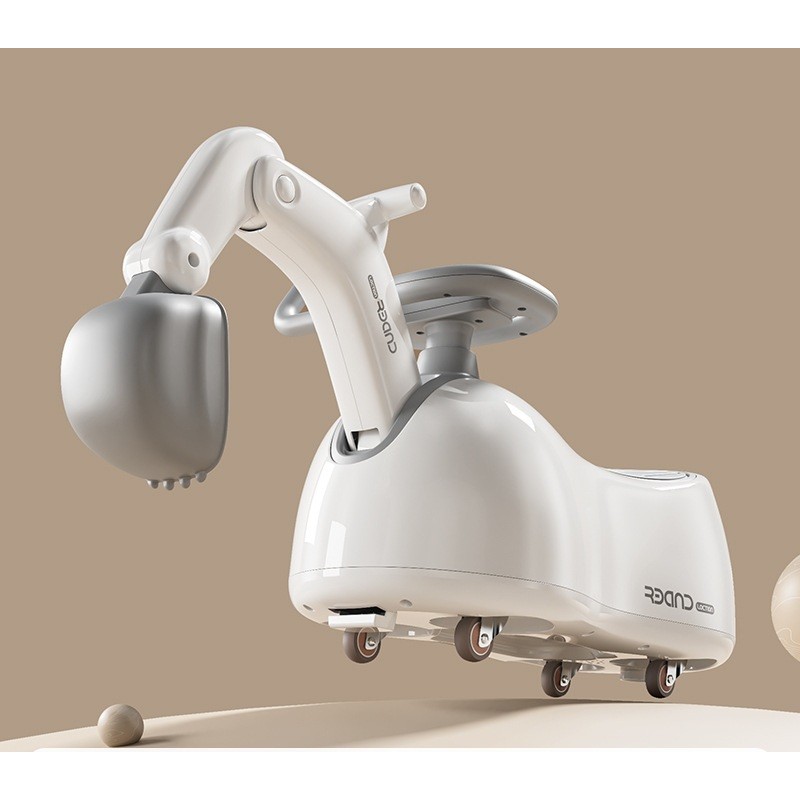 Masina 3 in 1, , 1-3 Ani, Tip Excavator/Balansoar/Masina Yo Yo, din Plastic, 4 Roti Silentioase, 71.5 x 34 x 39 cm, Alb - imagine 2