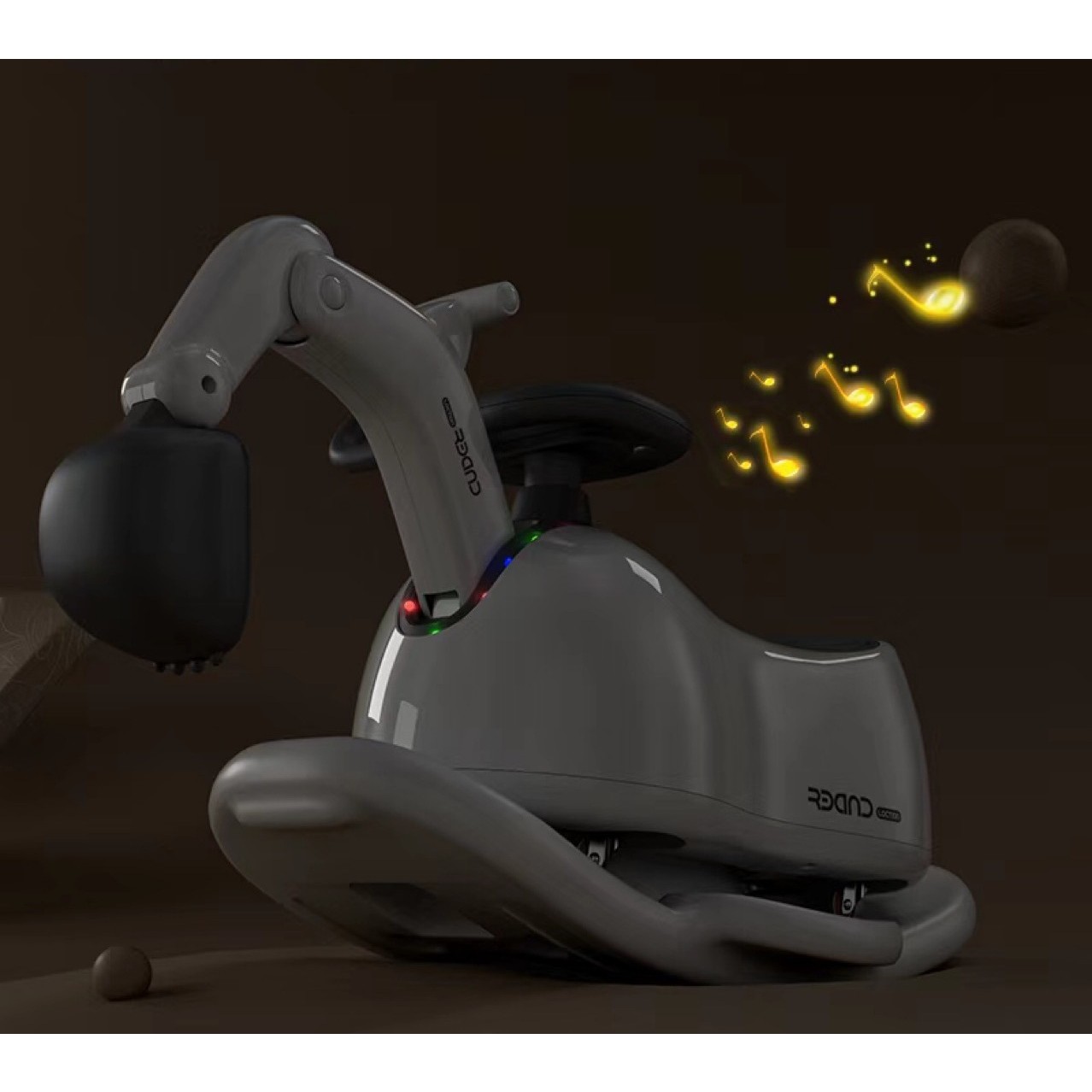 Masina 3 in 1, , 1-3 Ani, Tip Excavator/Balansoar/Masina Yo Yo, din Plastic, 4 Roti Silentioase, 71.5 x 34 x 39 cm, Alb - imagine 3